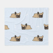 Französischer Bulldoghund Welpe, niedliches Schlaf Fleecedecke (Vorderseite (Horizontal))