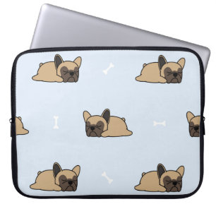 Französischer Bulldoghund Welpe, niedliches Schlaf Laptopschutzhülle