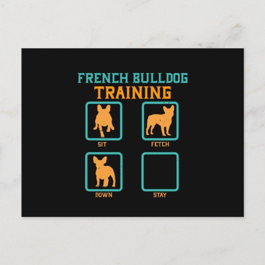 Französischer Bulldogin-Training Postkarte (Vorderseite)