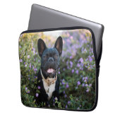 Französischer Bulldogist in Blume Laptopschutzhülle (Vorderseite Links)