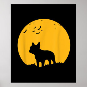 Französischer Bulldogmoon-halloween inspiriertes D Poster