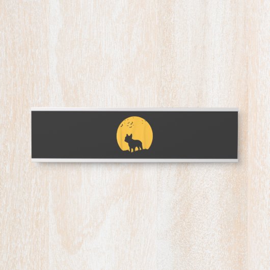 Französischer Bulldogmoon-halloween inspiriertes D Türschild (Vorderseite )