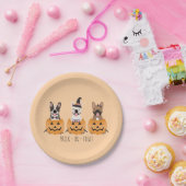 Französischer Bulldogs Trick oder Treat Pumpkin Pappteller (Party)