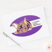 Französischer Bulldogsticker mit Text Ovaler Aufkleber (Umschlag)