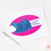 Französischer Bulldogsticker mit Text Ovaler Aufkleber (Umschlag)