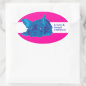 Französischer Bulldogsticker mit Text Ovaler Aufkleber (Tasche)