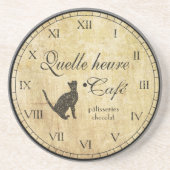Französischer Café-Uhr-Untersetzer Sandstein Untersetzer (Vorne)