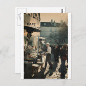 französischer Cafékellner Postkarte (Vorne/Hinten)