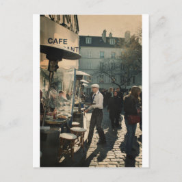französischer Cafékellner Postkarte