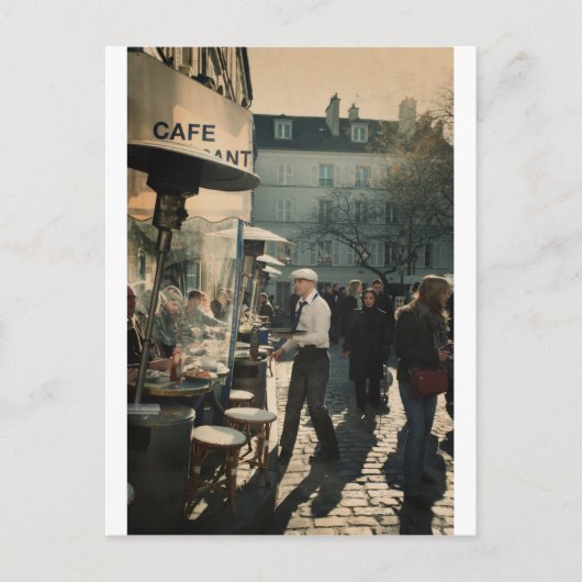 französischer Cafékellner Postkarte (Vorderseite)