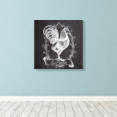 französischer Chalkboard-Western Leinwanddruck (Insitu (Holzboden))