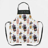 Französischer Champagner in Aquarell Personalisier Schürze (Vorderseite)