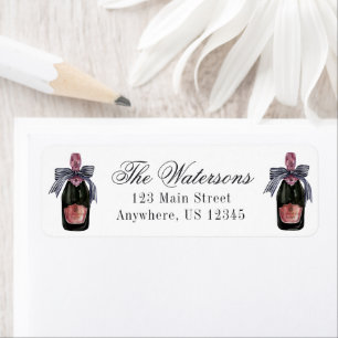 Französischer Champagner in Aquarellfarbe mit Stre