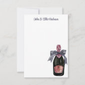 Französischer Champagner in Aquarellfarbe mit Stre Dankeskarte (Vorderseite)