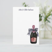 Französischer Champagner in Aquarellfarbe mit Stre Dankeskarte (Stehend Vorderseite)