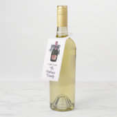 Französischer Champagner in Aquarellfarbe mit Stre Flaschenanhänger (Angewinkelt)