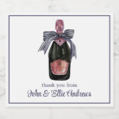 Französischer Champagner in Aquarellfarbe mit Stre Schaumweinetikett (Einzelnes Label)