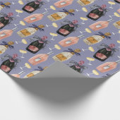 Französischer Champagner in Wasserfarbe Geschenkpapier (Ecke)