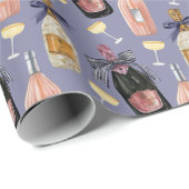Französischer Champagner in Wasserfarbe Geschenkpapier (Rolleneckpunkt)