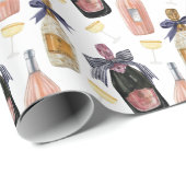 Französischer Champagner in Wasserfarbe Geschenkpapier (Rolleneckpunkt)