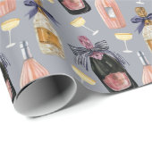 Französischer Champagner in Wasserfarbe Geschenkpapier (Rolleneckpunkt)
