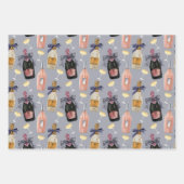 Französischer Champagner in Wasserfarbe Geschenkpapier Set (Vorderseite 3)