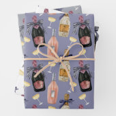 Französischer Champagner in Wasserfarbe Geschenkpapier Set (Beispiel)