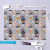 Französischer Champagner in Wasserfarbe Seidenpapier (Handwerk)