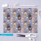 Französischer Champagner in Wasserfarbe Seidenpapier (Handwerk)