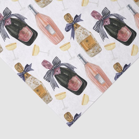 Französischer Champagner in Wasserfarbe Seidenpapier (Ausschnitt)