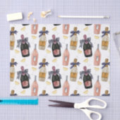 Französischer Champagner in Wasserfarbe Seidenpapier (Handwerk)