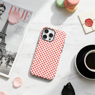 Französischer Chic in Rot-Weiß-Polka-Punkten Ästhe iPhone 16 Pro Max Hülle