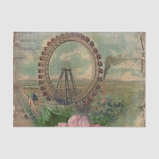 Französischer Chic, Paris, rustikal, Collage, Vikt Seidenpapier (Vorderseite)