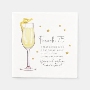 Französischer Cocktail 75 Rezept Serviette