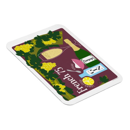 Französischer Cocktail mit 75 Champagner Magnet (Rechte Seite)