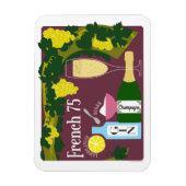 Französischer Cocktail mit 75 Champagner Magnet (Vertikal)