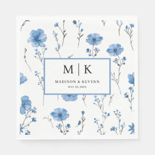 Französischer Cotattcore Blauer FloraL Hochzeit Na Serviette