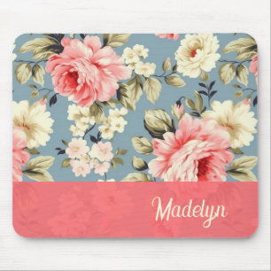 Französischer Cottage-Garten Blumen Chic Shabby Mousepad