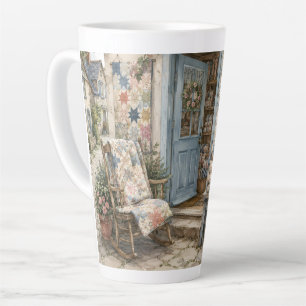 Französischer Cottagecore-Quiltladen-Wasserfarbe Milchtasse