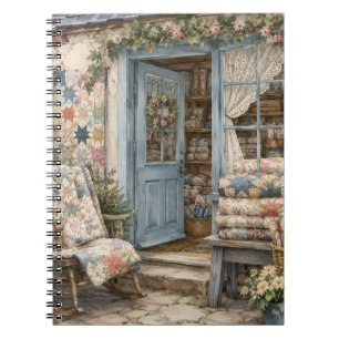 Französischer Cottagecore-Quiltladen-Wasserfarbe Notizblock