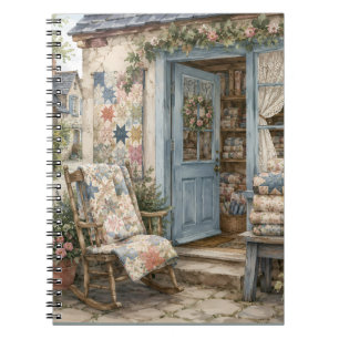 Französischer Cottagecore-Quiltladen-Wasserfarbe Notizblock