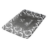 Französischer Damaskus Design Schwarz-Weiß-Bademat Badematte (Schrägansicht)