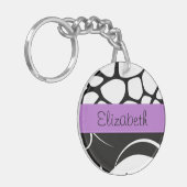 Französischer Damaskus, Giraffe, Schwarz und Weiß, Schlüsselanhänger (Vorderseite links)