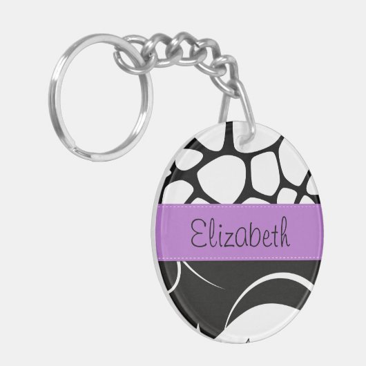 Französischer Damaskus, Giraffe, Schwarz und Weiß, Schlüsselanhänger (Vorderseite links)