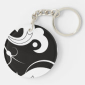 Französischer Damaskus, Giraffe, Schwarz und Weiß, Schlüsselanhänger (Rückseite)