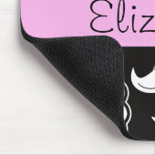 Französischer Damast, Blume, Schwarz und Weiß, Ihr Mousepad (Ecke)