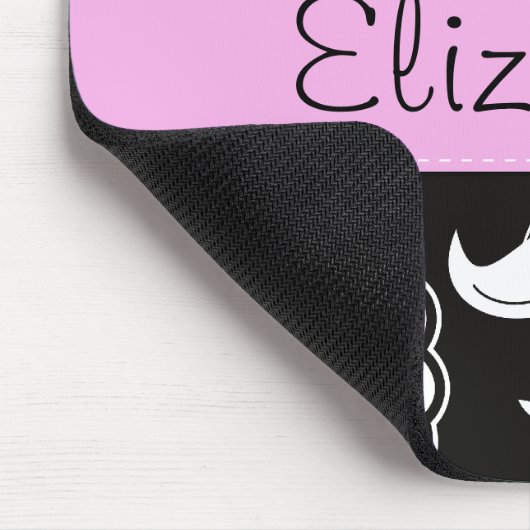 Französischer Damast, Blume, Schwarz und Weiß, Ihr Mousepad (Ecke)