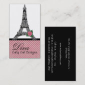 Französischer Eiffelturm-Girly Visitenkarte (Vorne/Hinten)