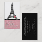 Französischer Eiffelturm-Girly Visitenkarte (Vorne/Hinten)