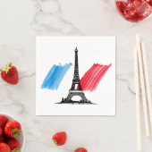 Französischer Eiffelturm und Party zum Abendessen Serviette (Beispiel)